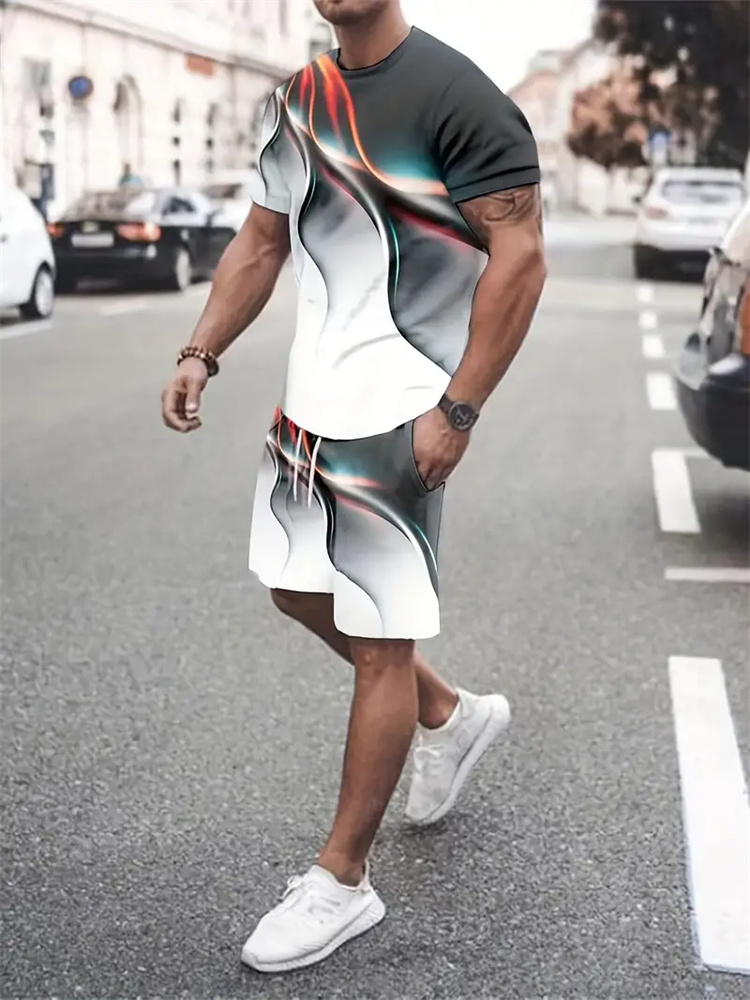 Running Gear For Men - Heren Dames T-shirt met gradiënttextuur Tweedelig
