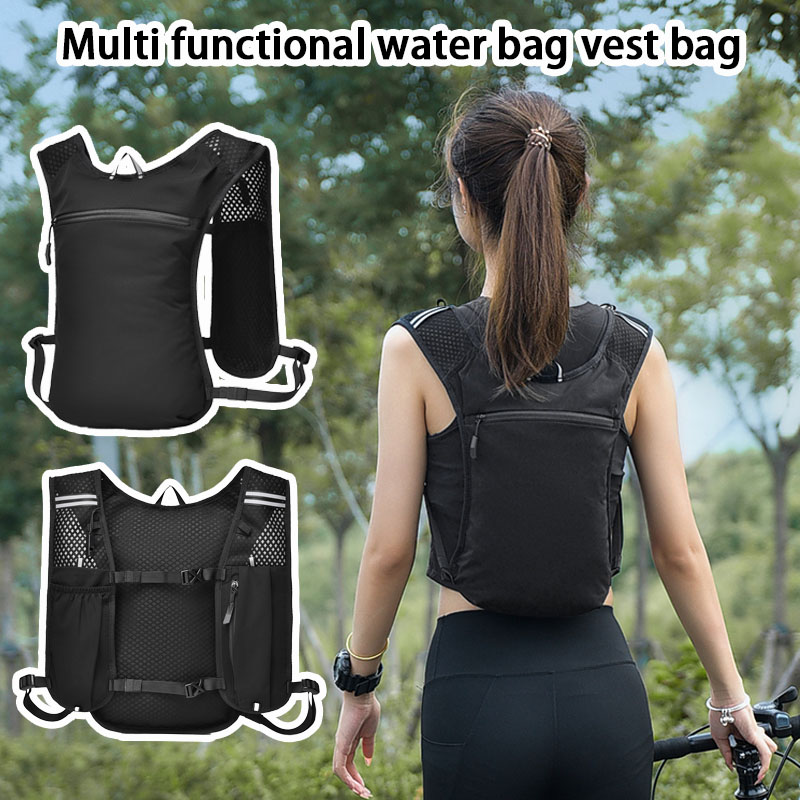 Running Gear Water - Multifunctionele waterzak-vesttas, unisex ultralichte off-road hardlooprugzak,