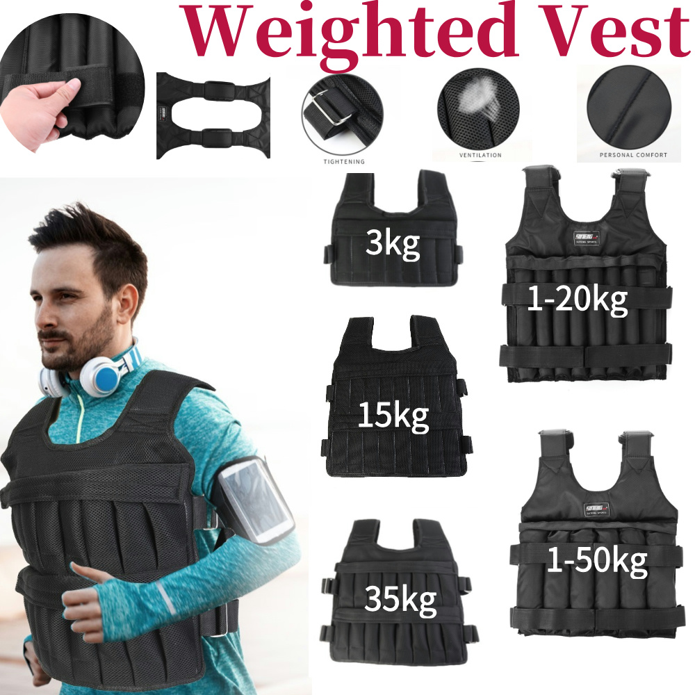 Running Jogging Gear - 3/15/35kg Trainingsgewichtjas Verstelbaar trainingsvest Trainingsapparatuur voor