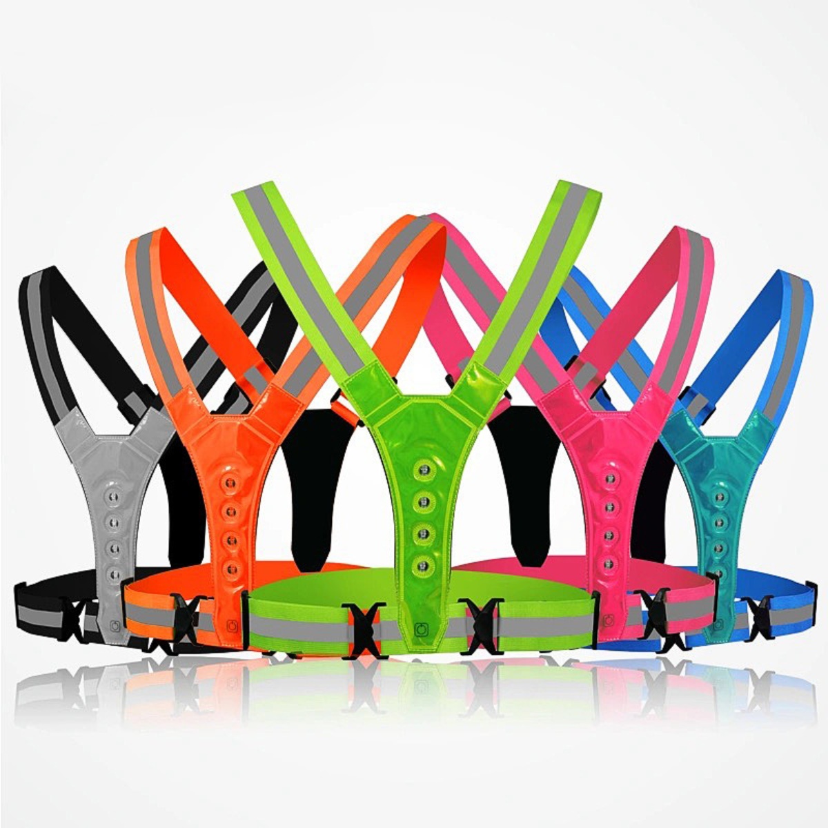 Running Gear Satisfy - Verstelbaar LED-hardloop- en fietsveiligheidsvest voor heren