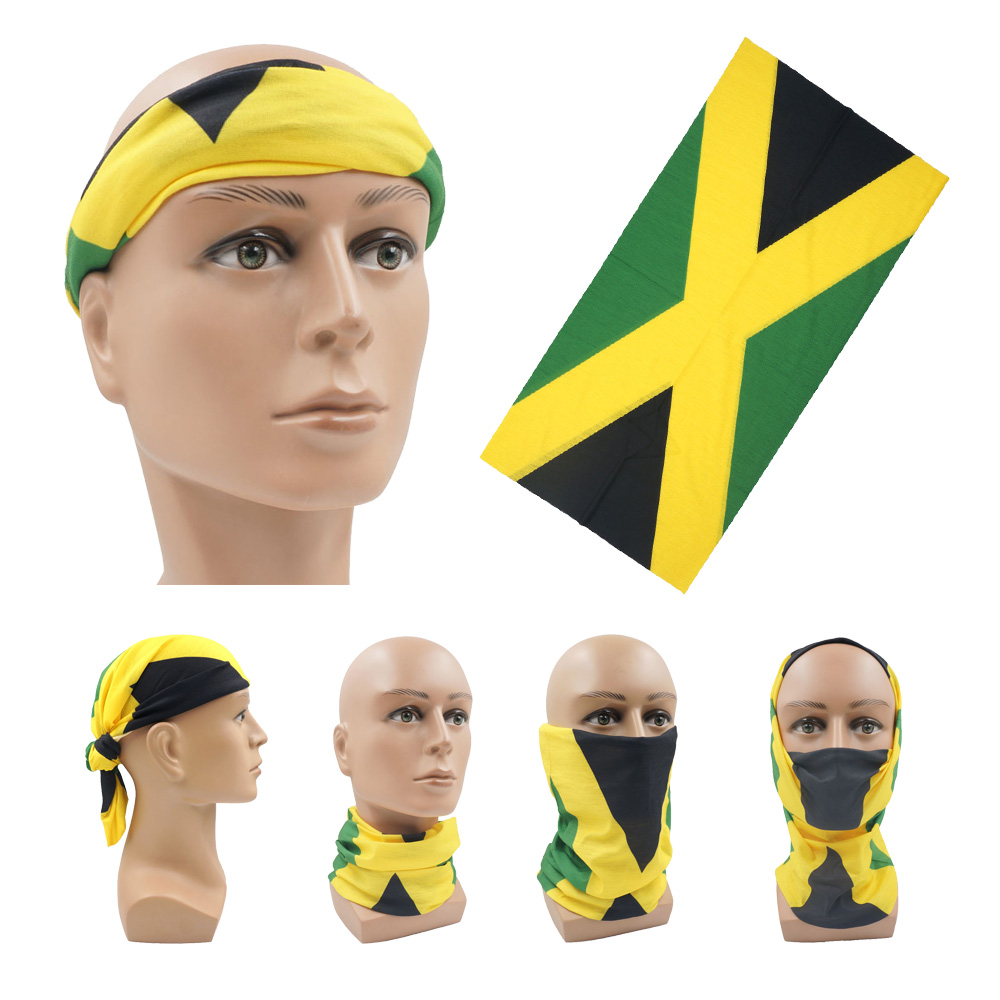 Running Gear Satisfy - Ademend Hardlopen Gezichtsmasker Sjaals Jamaica Vlag