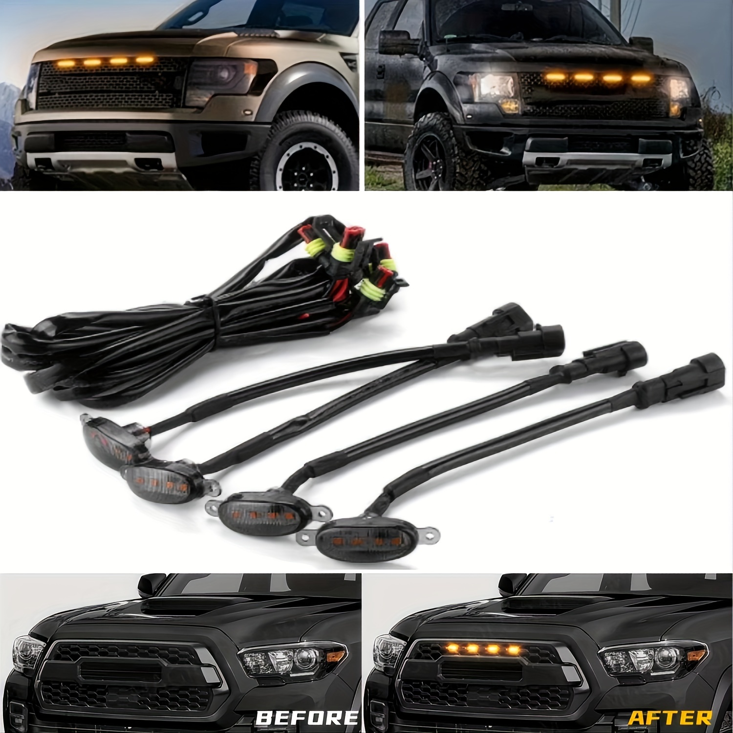 Running Gear Accessories - 4-delige set auto LED grille verlichting